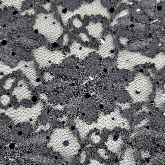 Dress Barn Collection Womens Dress 12 Black Floral Lace Ruched‎ Cocktail Party - Picture 4 of 12